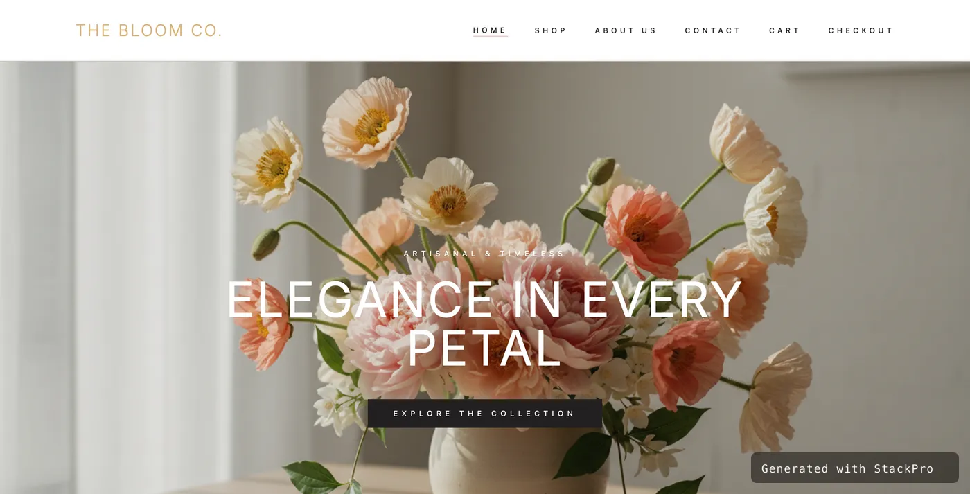 Editorial Floral Studio website preview