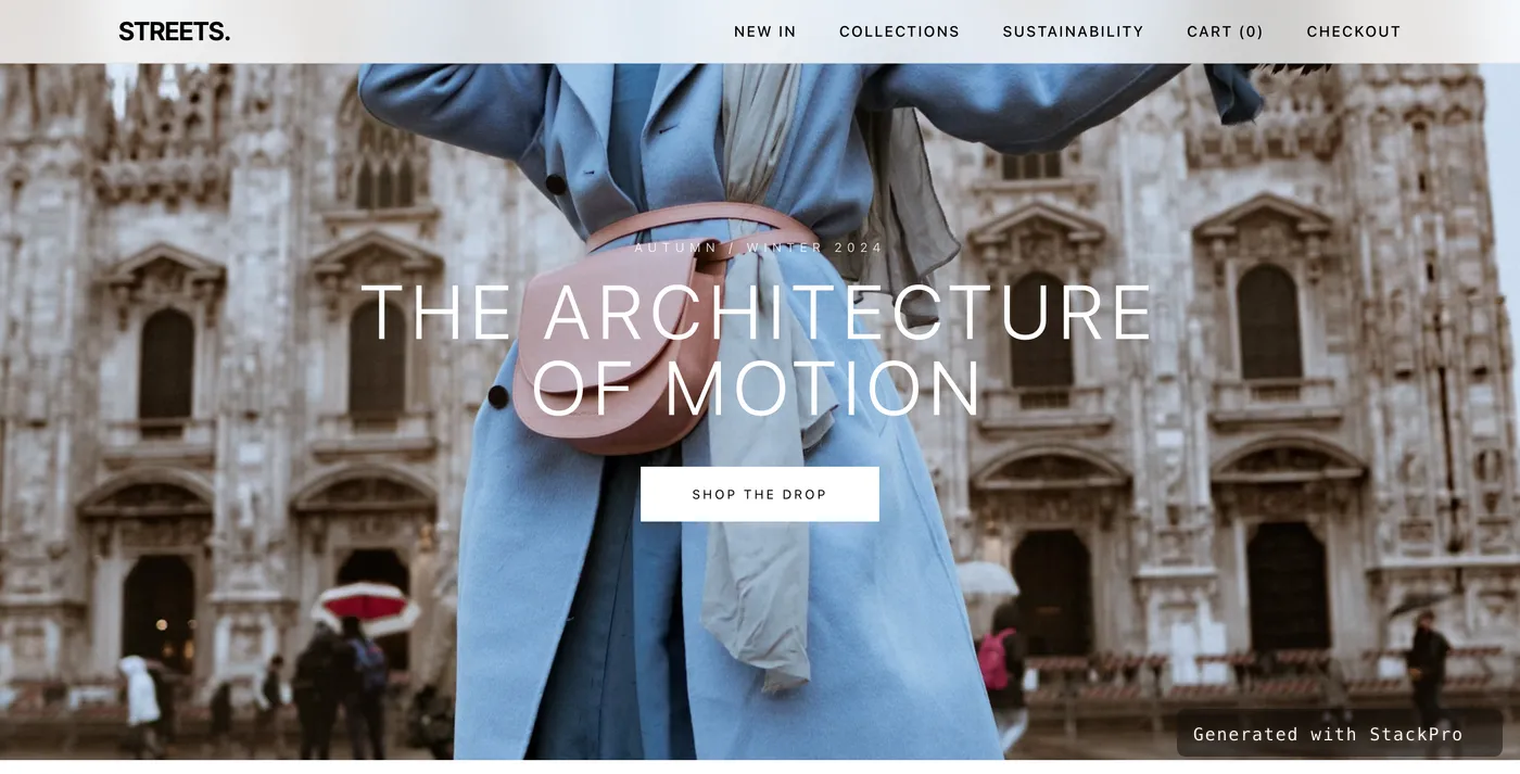 Editorial Streetwear website preview